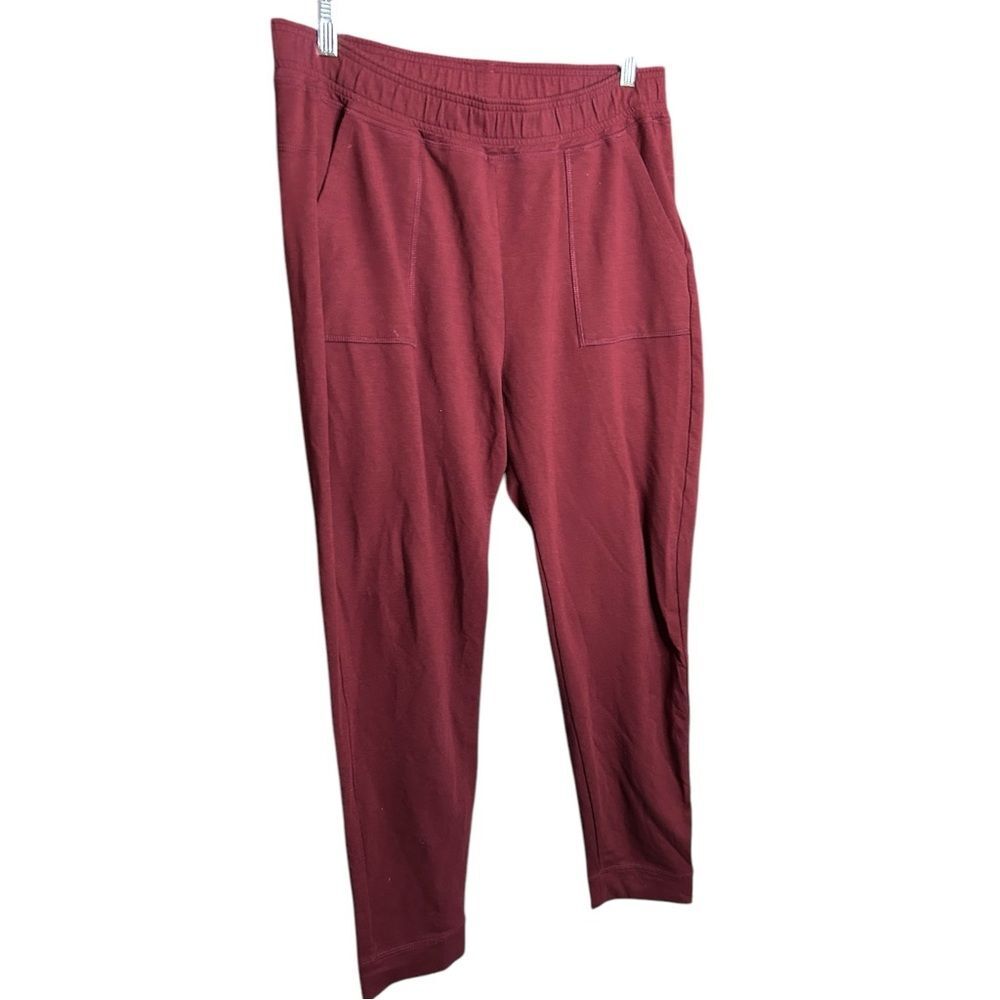 Anatomie Maroon Pull On Joggers French Terry Soft Stretch Size Large